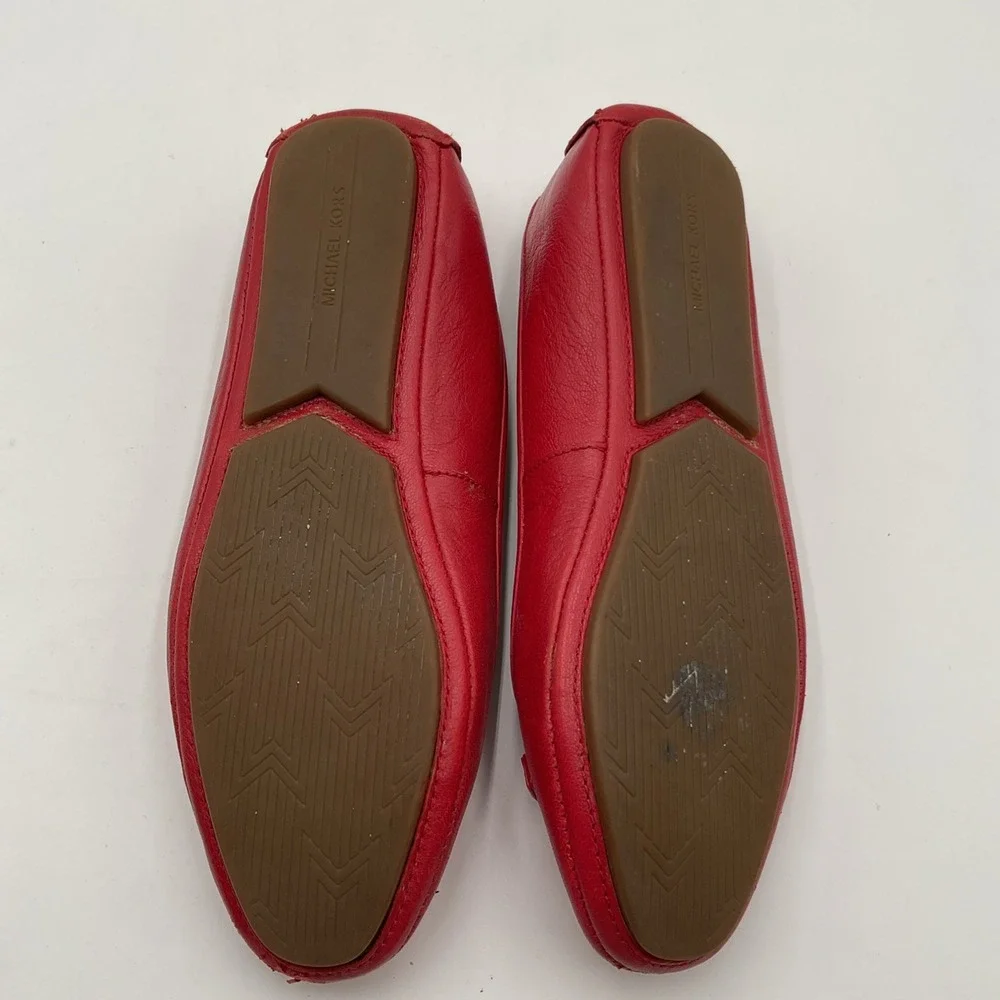 Michael Kors Lillie Moccasin Womens 6.5M Flats Red Slip On MK Logo